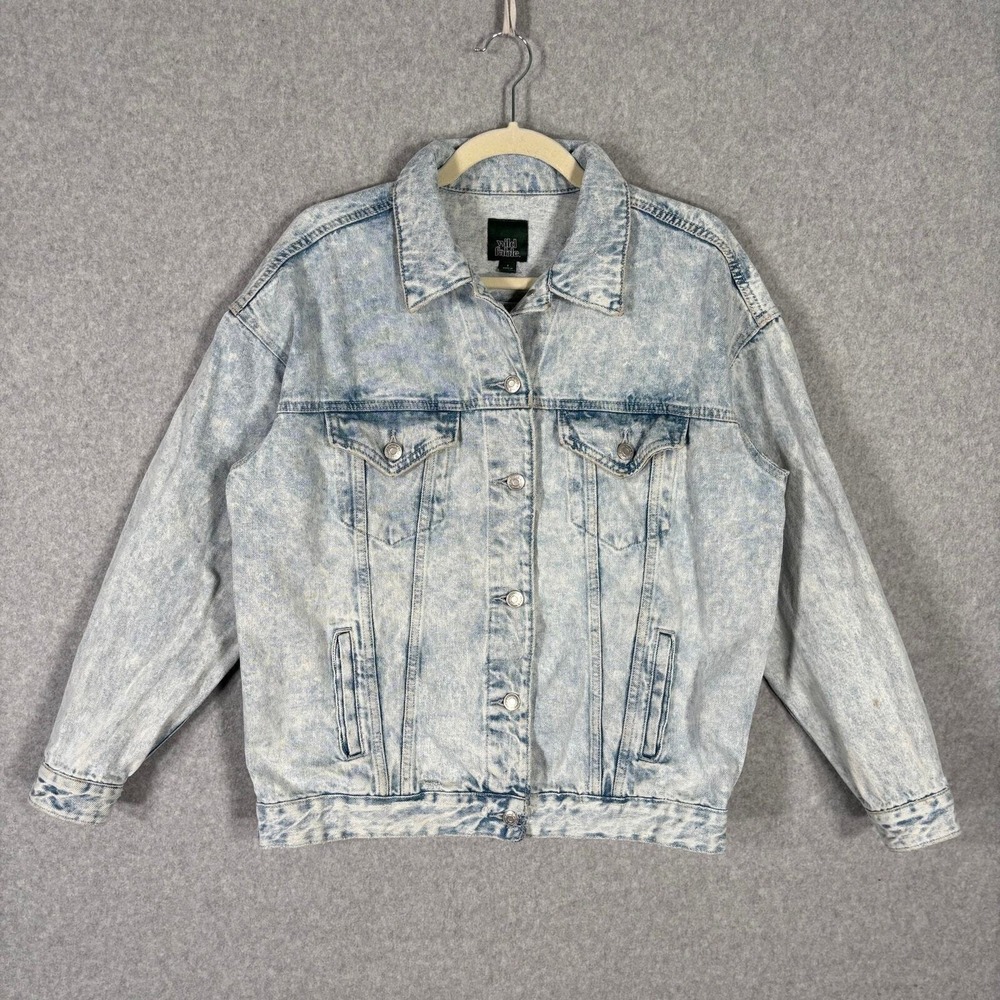 Wild Fable 80s Acid Wash Jean Jacket Small Grunge Destroyed Distressed 90s Light